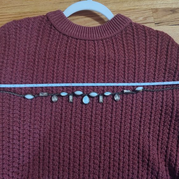 Silpada Natural Moonstone & Swarovski Crystal Necklace Antiqued Brass - Picture 5 of 7